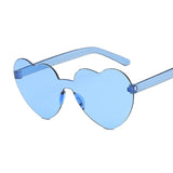 Rimless Love Heart Cat Eye Vintage Retro Sunglasses
