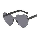 Rimless Love Heart Cat Eye Vintage Retro Sunglasses