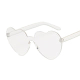 Rimless Love Heart Cat Eye Vintage Retro Sunglasses