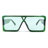 Retro Goggle Style Gradient Lens Oversized Square Sunglasses