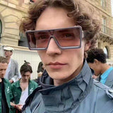 Retro Goggle Style Gradient Lens Oversized Square Sunglasses