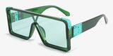Retro Goggle Style Gradient Lens Oversized Square Sunglasses
