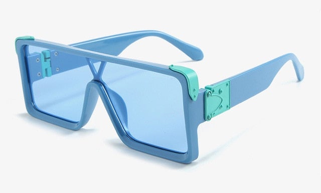 Retro Goggle Style Gradient Lens Oversized Square Sunglasses