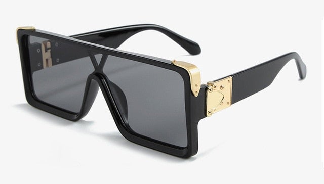 Retro Goggle Style Gradient Lens Oversized Square Sunglasses