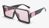 Retro Goggle Style Gradient Lens Oversized Square Sunglasses