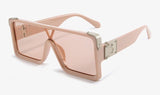 Retro Goggle Style Gradient Lens Oversized Square Sunglasses