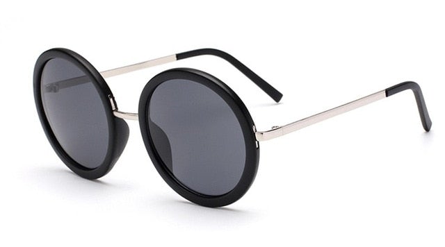 Mirror Polycarbonate Lens Plastic Frame Vintage  Round Sunglasses