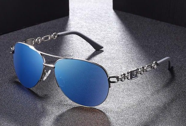 Vintage Metal Frame Mirror Gradient Lens Aviator Sunglasses