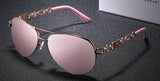 Vintage Metal Frame Mirror Gradient Lens Aviator Sunglasses