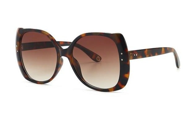 Luxury Brand Vintage Rivet Big Frame Butterfly Cat Eye Sunglasses