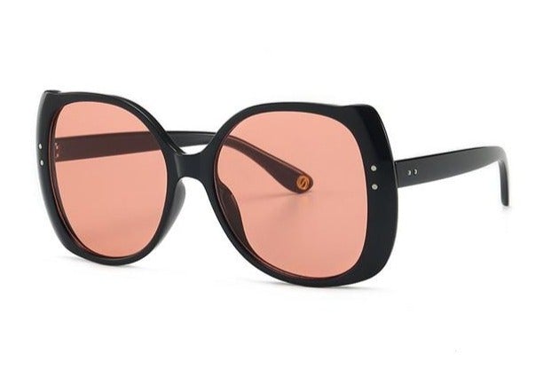 Luxury Brand Vintage Rivet Big Frame Butterfly Cat Eye Sunglasses