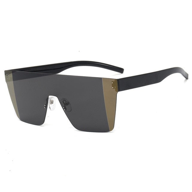 Rimless Gradient Oversized Retro Square Sunglasses
