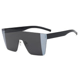 Rimless Gradient Oversized Retro Square Sunglasses