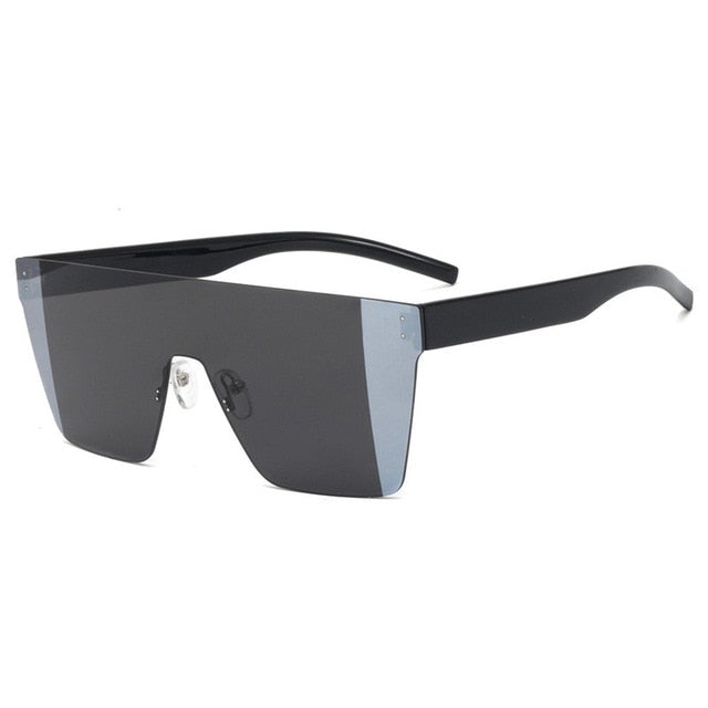 Rimless Gradient Oversized Retro Square Sunglasses
