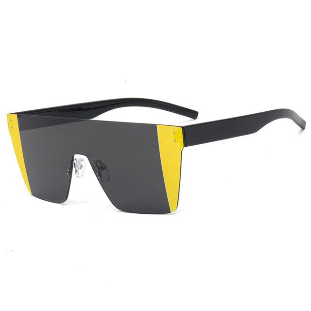 Rimless Gradient Oversized Retro Square Sunglasses