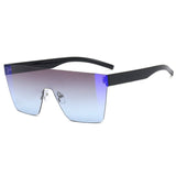 Rimless Gradient Oversized Retro Square Sunglasses