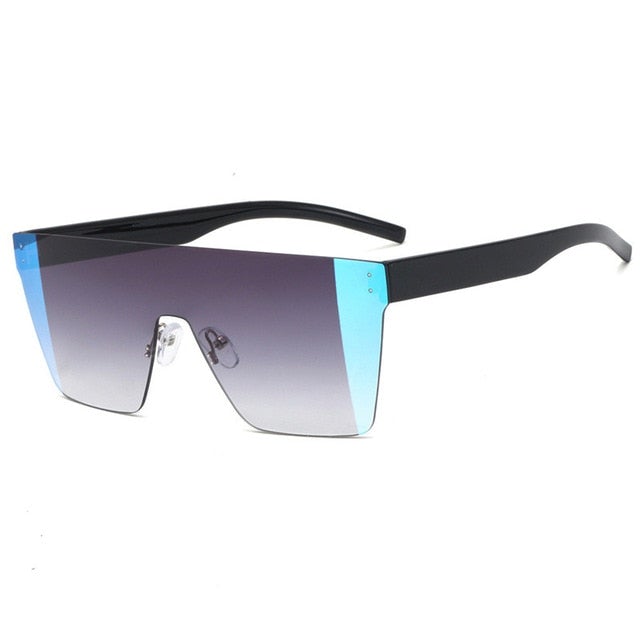 Rimless Gradient Oversized Retro Square Sunglasses
