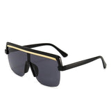 Rimless Flat Top Anti-Reflective Gradient Lens Square Sunglasses