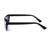 Metal Jewel Frame Trendy Rhonestone Diamond Cat Eye Sunglasses