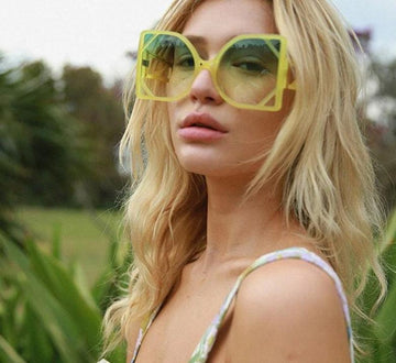 Steampunk Vintage Oversized Gradient Lens Butterfly Square Sunglasses