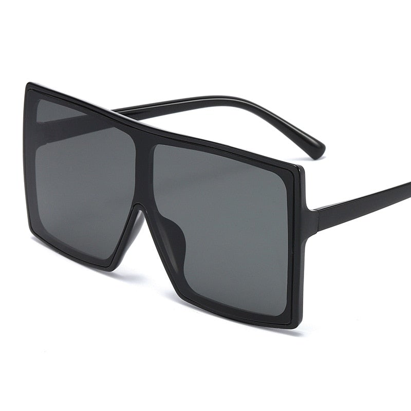 Oversized Gradient Lens Plastic Frame Square Sunglasses