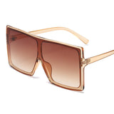 Oversized Gradient Lens Plastic Frame Square Sunglasses