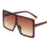 Oversized Gradient Lens Plastic Frame Square Sunglasses