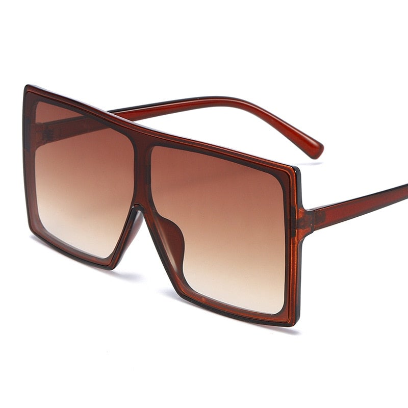 Oversized Gradient Lens Plastic Frame Square Sunglasses