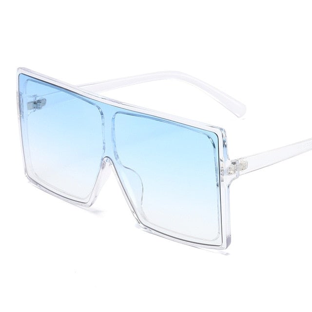 Oversized Gradient Lens Plastic Frame Square Sunglasses