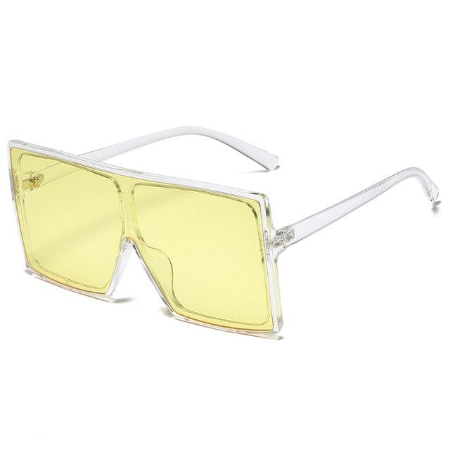 Oversized Gradient Lens Plastic Frame Square Sunglasses