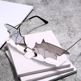 Steampunk Vintage Bat Shaped Mirror Retro Rimless Cat Eye Sunglasses