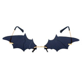 Steampunk Vintage Bat Shaped Mirror Retro Rimless Cat Eye Sunglasses