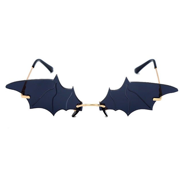 Steampunk Vintage Bat Shaped Mirror Retro Rimless Cat Eye Sunglasses