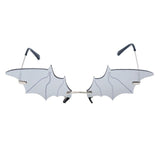 Steampunk Vintage Bat Shaped Mirror Retro Rimless Cat Eye Sunglasses
