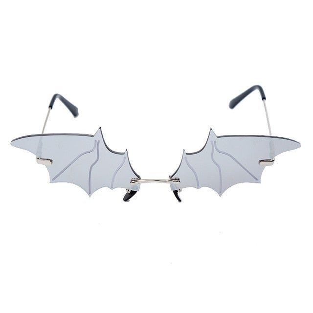 Steampunk Vintage Bat Shaped Mirror Retro Rimless Cat Eye Sunglasses