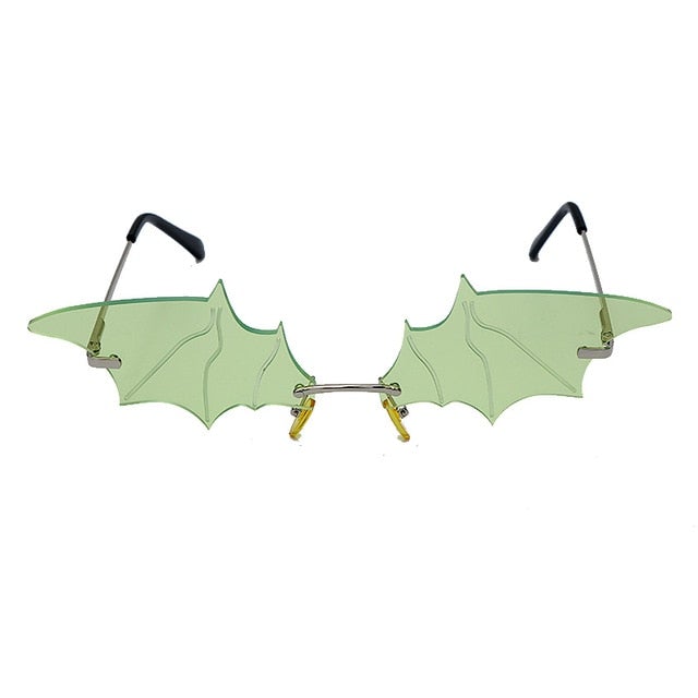 Steampunk Vintage Bat Shaped Mirror Retro Rimless Cat Eye Sunglasses