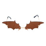 Steampunk Vintage Bat Shaped Mirror Retro Rimless Cat Eye Sunglasses