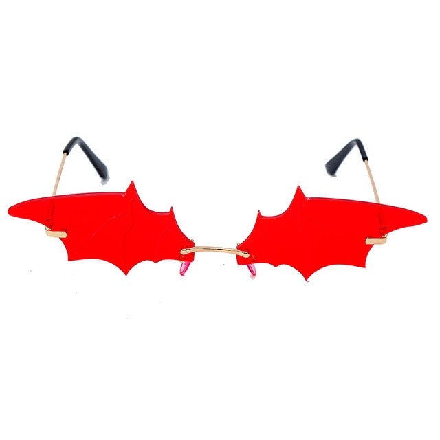 Steampunk Vintage Bat Shaped Mirror Retro Rimless Cat Eye Sunglasses