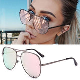 Luxury Style Mirror Gradient Lens Metal Frame Aviator Sunglasses