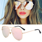 Luxury Style Mirror Gradient Lens Metal Frame Aviator Sunglasses