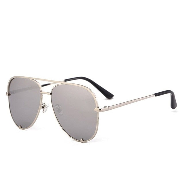 Luxury Style Mirror Gradient Lens Metal Frame Aviator Sunglasses