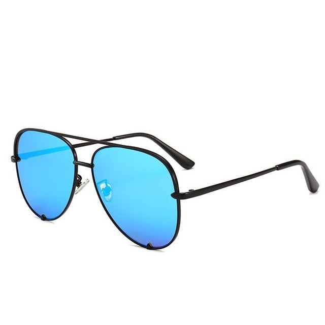 Luxury Style Mirror Gradient Lens Metal Frame Aviator Sunglasses