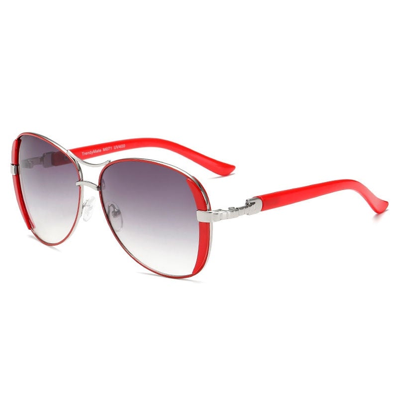 Alloy Frame Polycarbonate Vintage Aviator Sunglasses