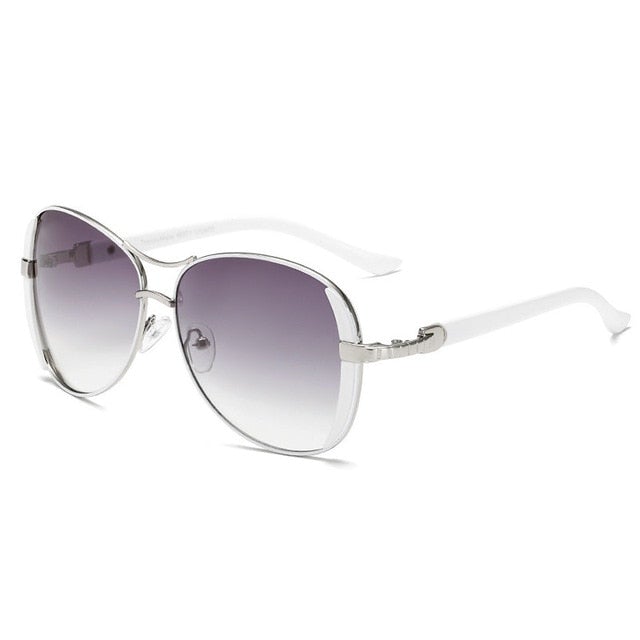 Alloy Frame Polycarbonate Vintage Aviator Sunglasses