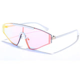 Oversized Anti-Reflective Clear Rimless Plastic Square Sunglasses