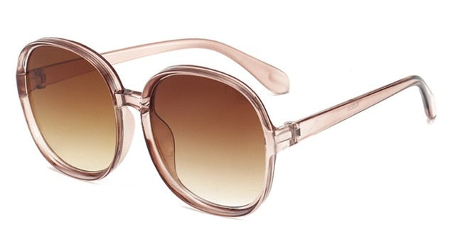 Plastic Vintage Big Frame Designer Round Sunglasses