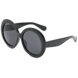 Oversized Gradient Lens Plastic Frame Round Sunglasses