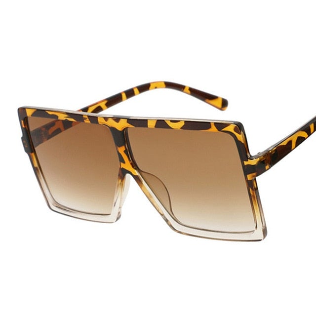 Anti-Reflective Plastic Frame Clear Square Sunglasses