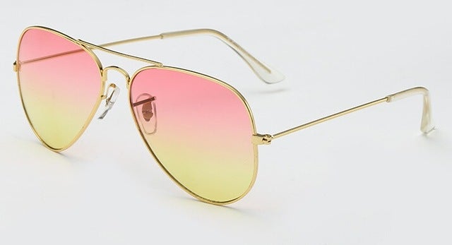 Retro Classic Mirror Lens Metal Rim Aviator Sunglasses