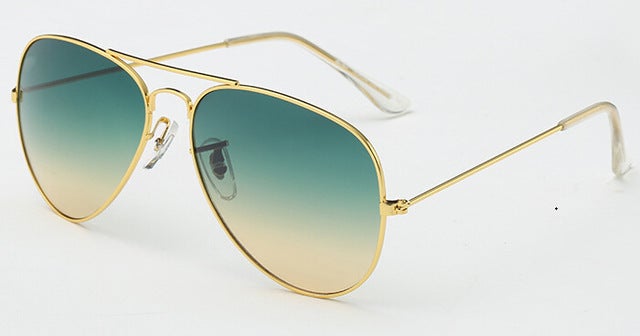Retro Classic Mirror Lens Metal Rim Aviator Sunglasses